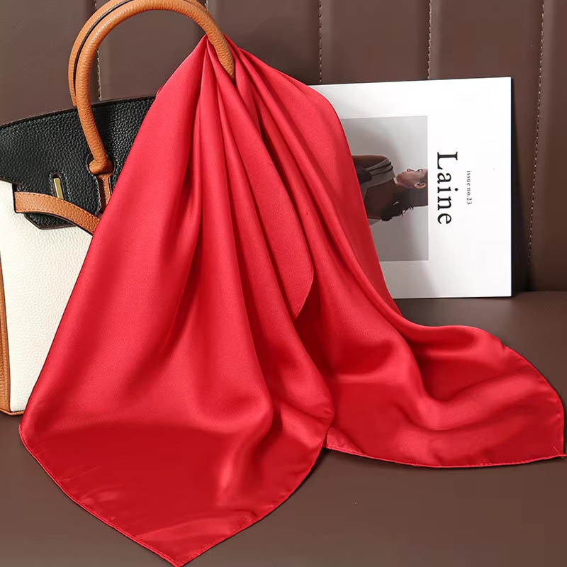 Scarf Silk Square - Syal Segi Empat Sutra Warna Solid