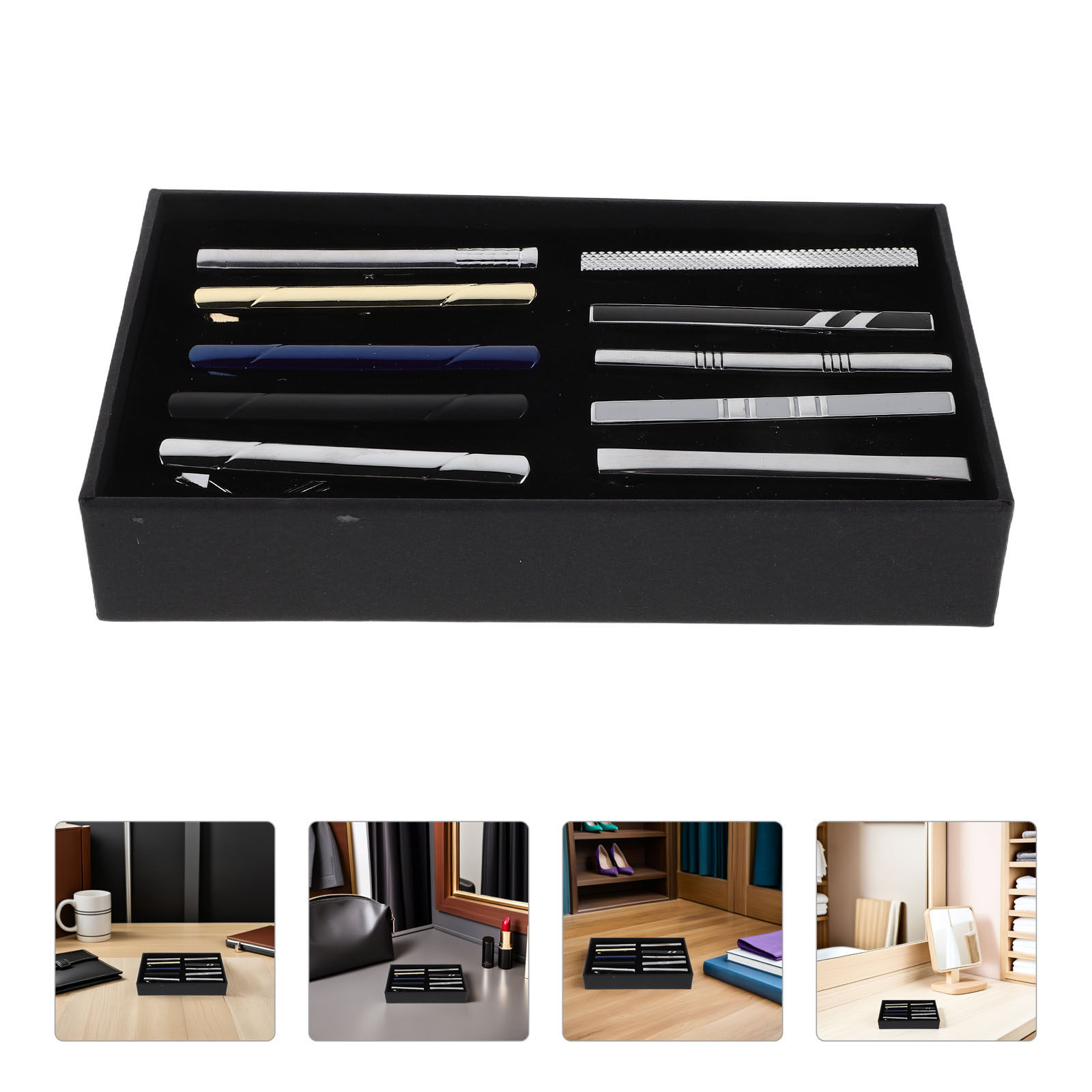 Tie Bar Set Gift - 10 Buah Set Klip Dasi, Klip