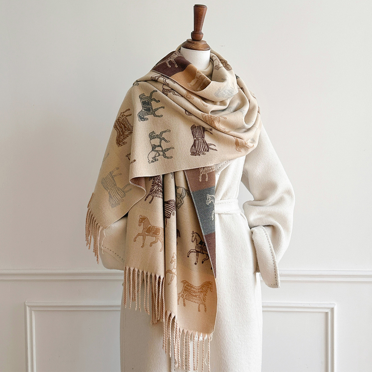 Syal Musim Dingin untuk Wanita - Woven Scarf Blanket ulasan dan harga