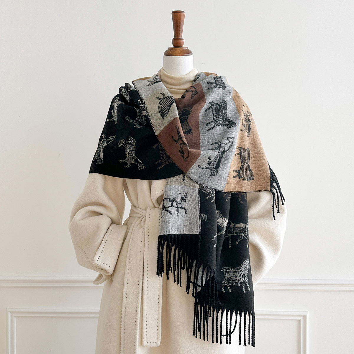Syal Musim Dingin untuk Wanita - Woven Scarf Blanket ulasan dan harga