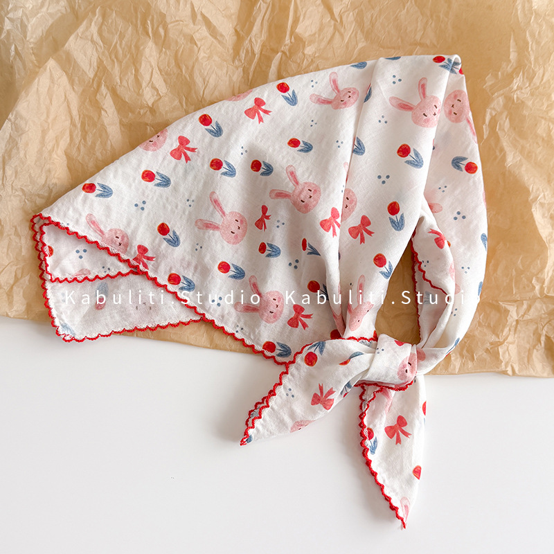 Syal Persegi Katun Linen 58 Cm - Face Scarf Mask ulasan dan harga