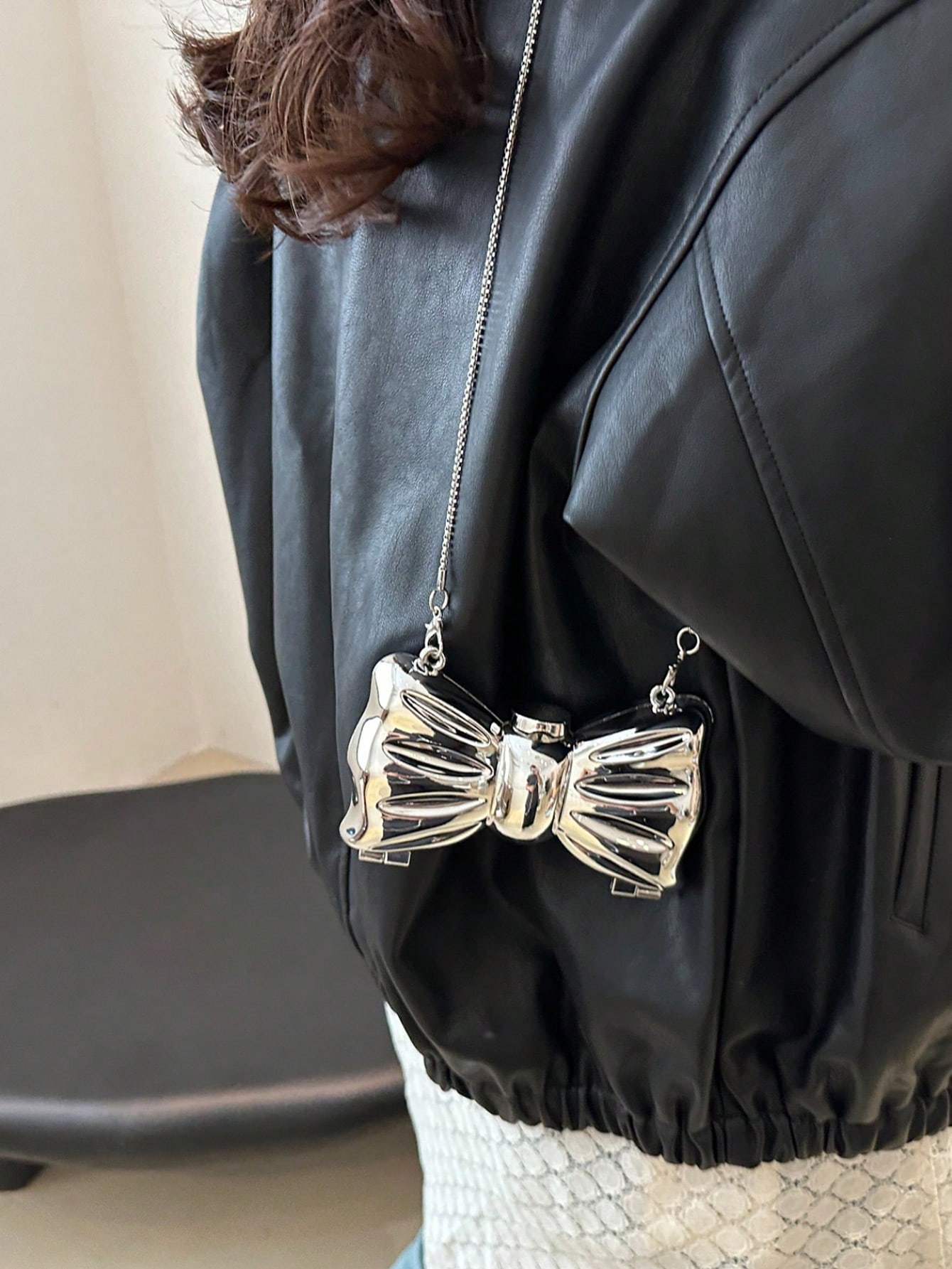Tas Clutch Mini dengan Hiasan  - Tie Clip Silver ulasan dan harga