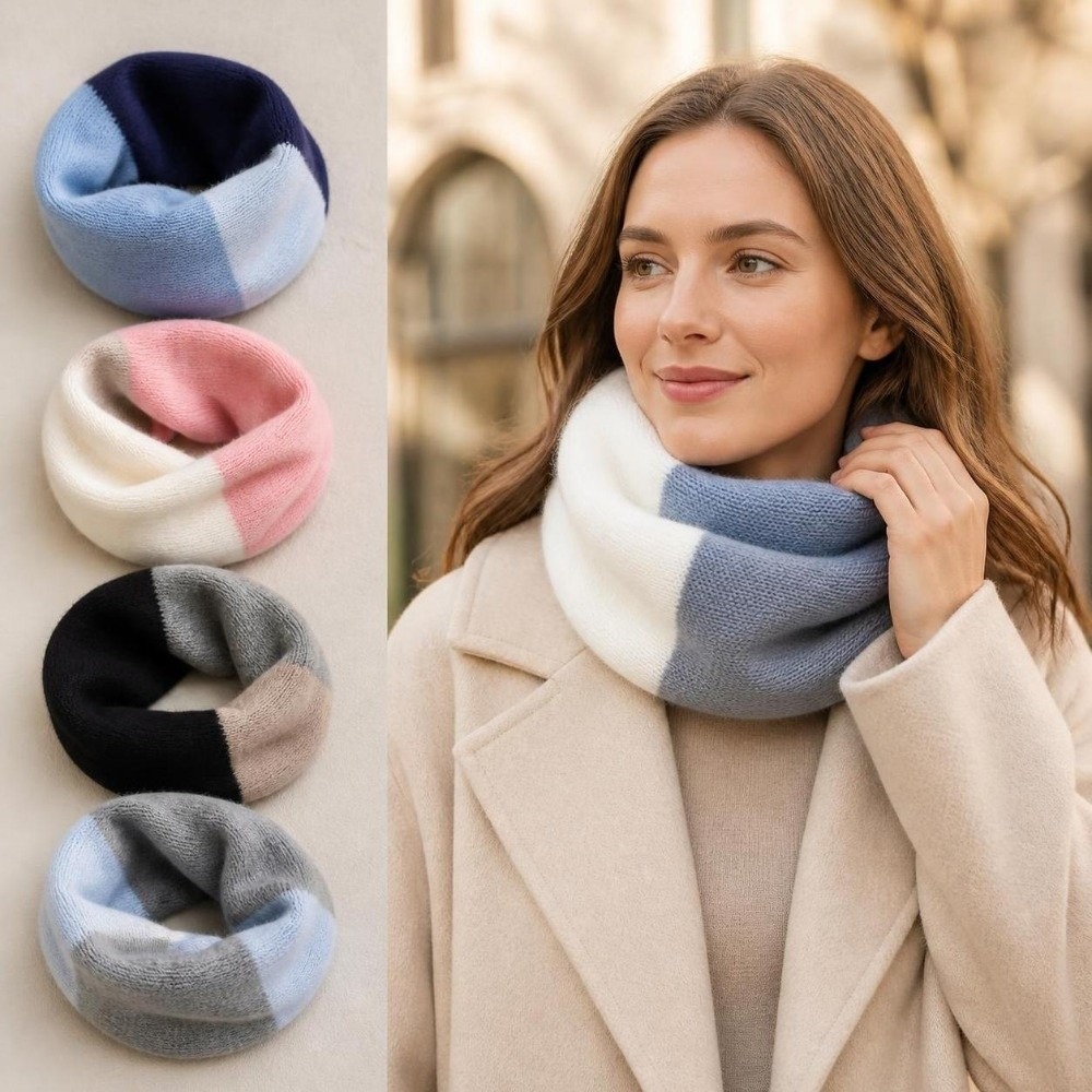 Syal Rajut Warna-warni dengan  - Infinity Scarf Knit ulasan dan harga