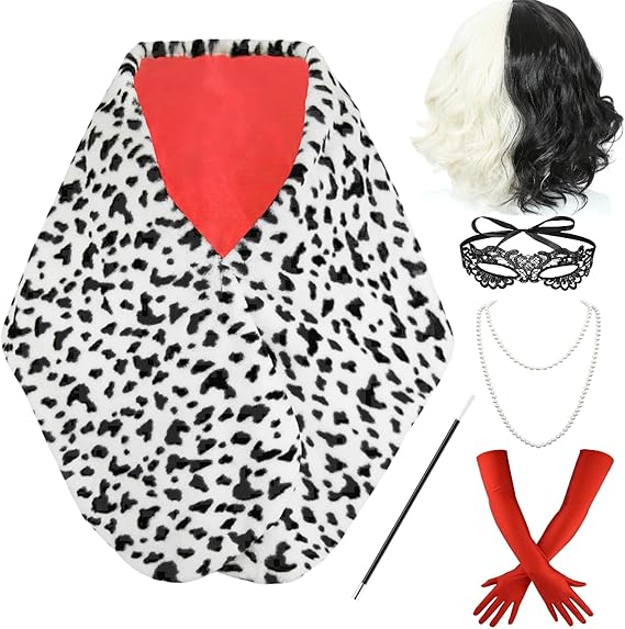 Aksesoris Kostum Cruella Devil - Face Scarf Mask ulasan dan harga