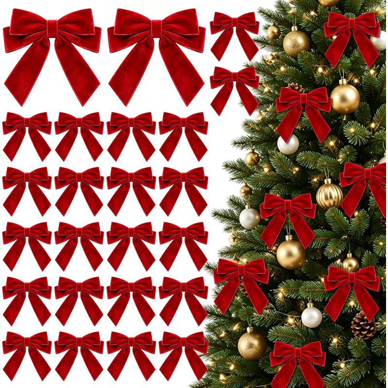 24 buah pita beludru merah yan - Bow Tie Pre Tied ulasan dan harga